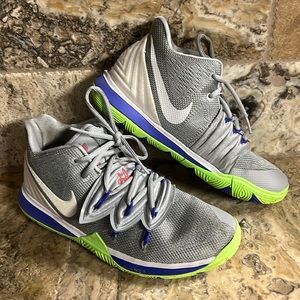 Nike Kyrie 5 Wolf Grey Lime Blast Basketball Shoes